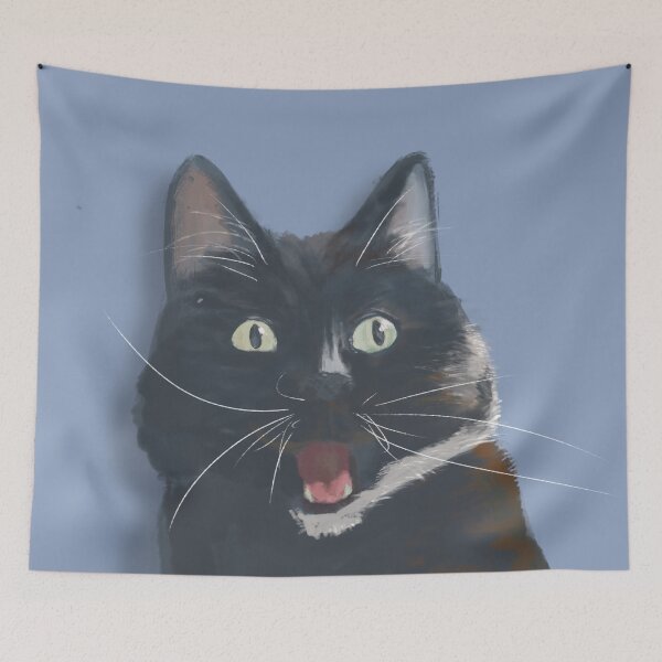 Item preview, Funny Perplexed Black Cat designed and sold by thecraftapparel.