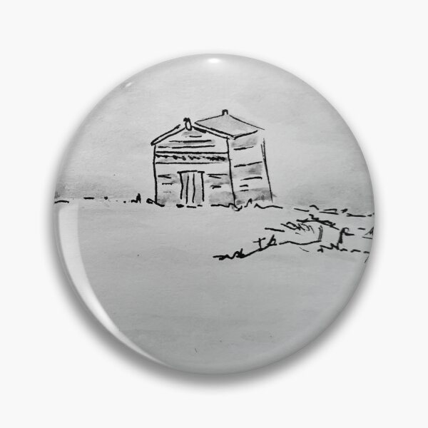 Item preview, Black And White Peaceful Beach Hut Watercolor designed and sold by Pretty And Obscure.
