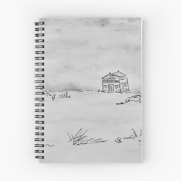 Item preview, Black And White Peaceful Beach Hut Watercolor designed and sold by Pretty And Obscure.