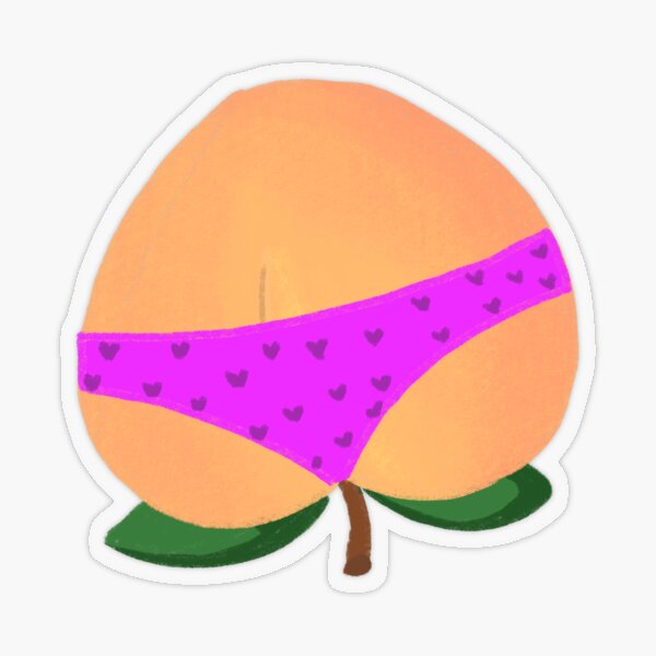 Peach bum Sticker for Sale by -Mercedes