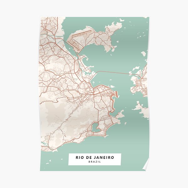 Posters R C3 Ado De Janeiro Mapa De Calles Redbubble