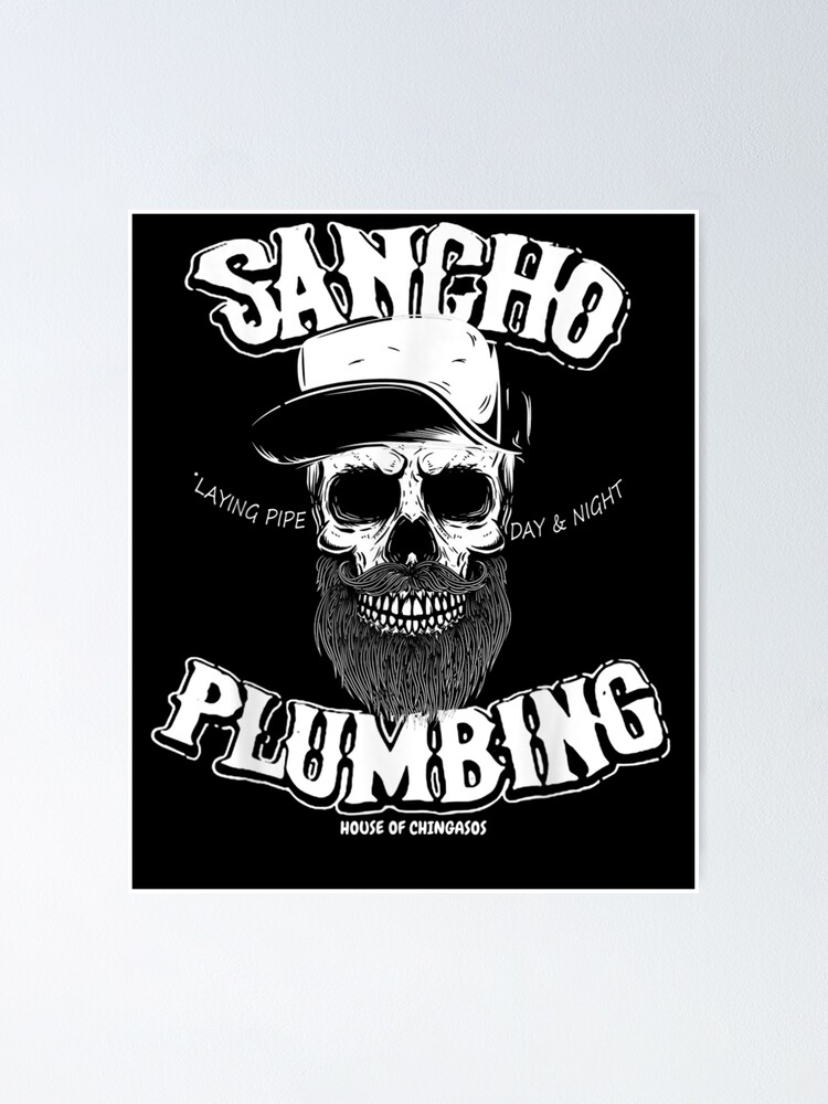 sancho laying pipe day and night plumbing poster for sale by