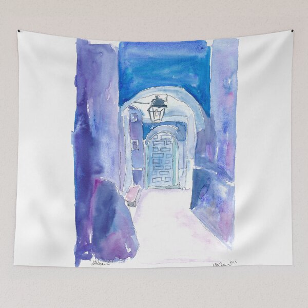 Item preview, Blue Chefchaouen Morocco Alley Walk designed and sold by artshop77.