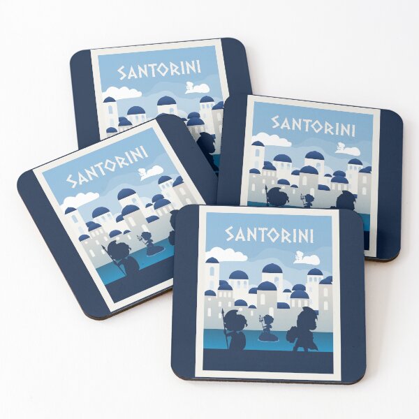 Item preview, Santorini - Board Games - Minimalist Travel Poster Style - Board Game Art designed and sold by MeepleDesign.