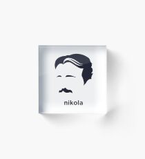 Nikola Tesla (Hirsute History) Acrylic Block