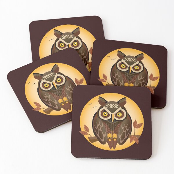 Item preview, Eagle Owl on a branch against the moon light designed and sold by Joanne Williams.