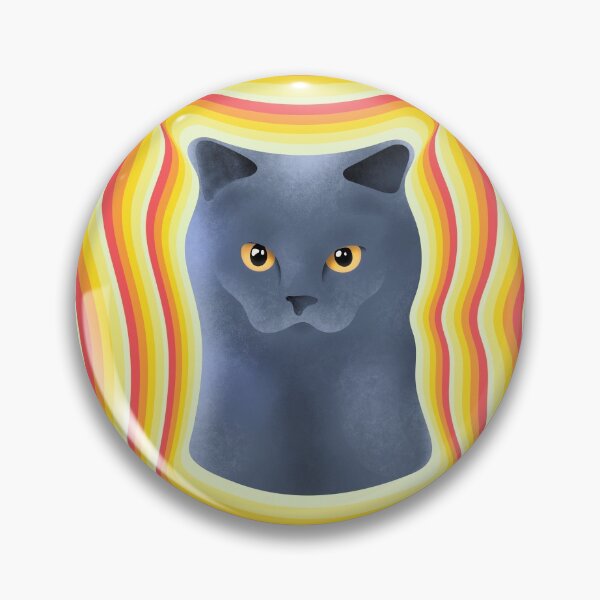 Item preview, chartreux cat with firey background designed and sold by unepommedeterre.