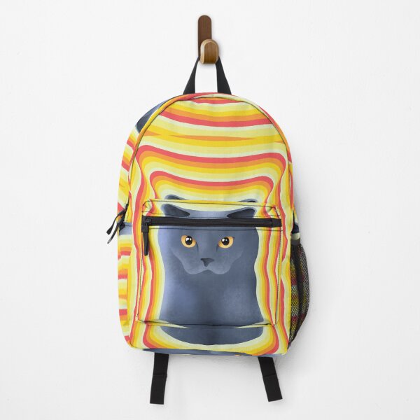 Item preview, chartreux cat with firey background designed and sold by unepommedeterre.