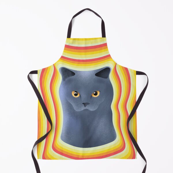 Item preview, chartreux cat with firey background designed and sold by unepommedeterre.