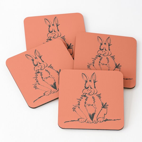 Item preview, Black and white drawing of a bunny eating a dandelion designed and sold by Joanne Williams.
