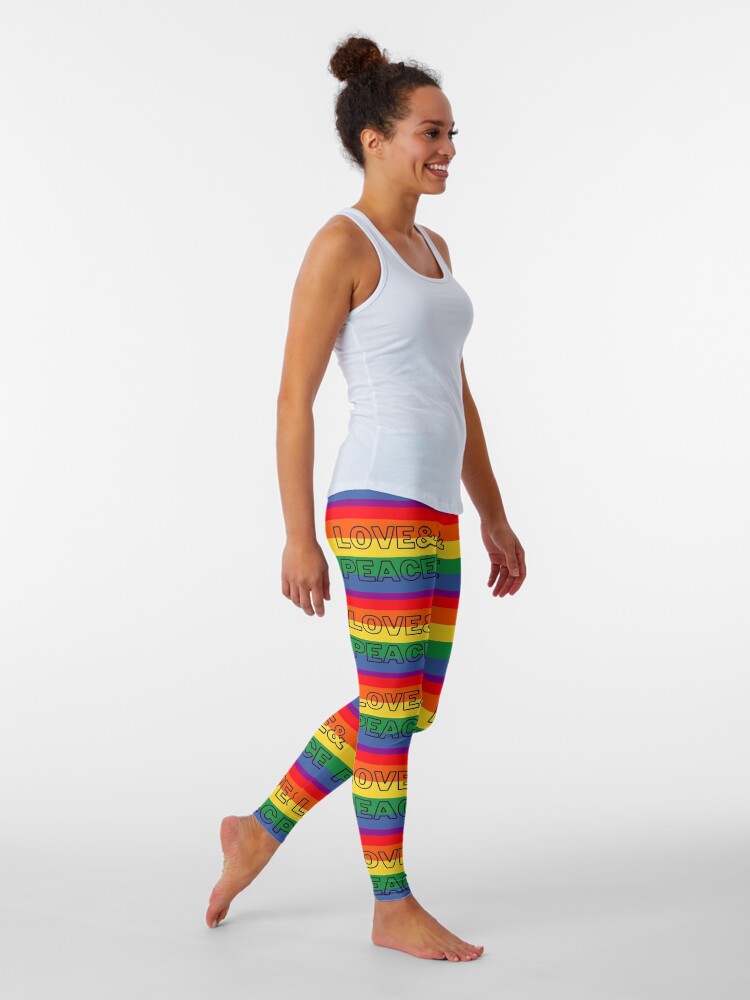 Discover Love And Peace Rainbow Flag Design Leggings