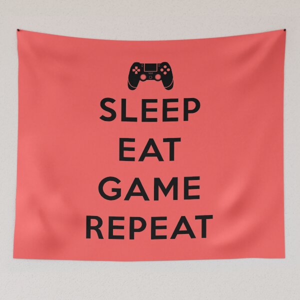 Item preview, Sleep Eat Game Repeat (Black) designed and sold by SoulArtLove.