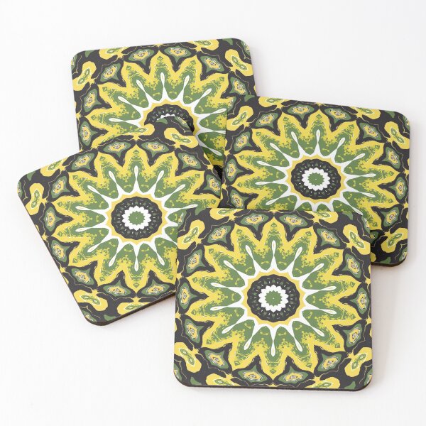 Item preview, Jamaica Inspired Kaleidoscopic Pattern Green, Black, Yellow designed and sold by ArtandPatterns1.