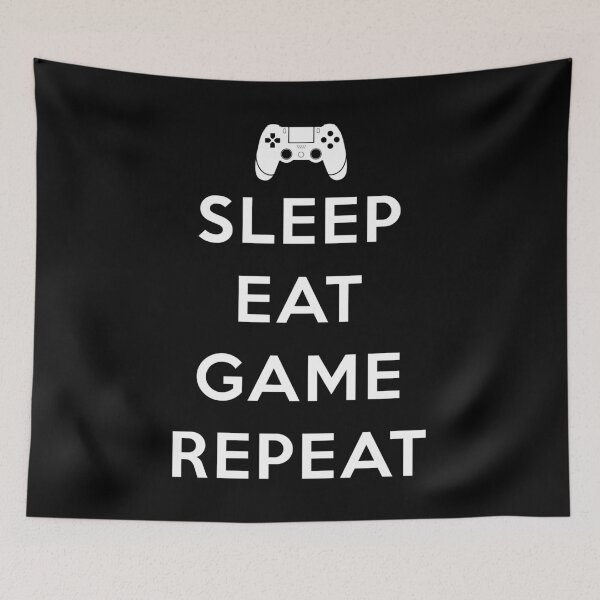 Item preview, Sleep Eat Game Repeat (White) designed and sold by SoulArtLove.