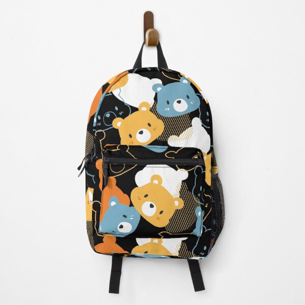 Item preview, Colorful Cartoon Bear Head Pattern Black Ver designed and sold by FlinArt.