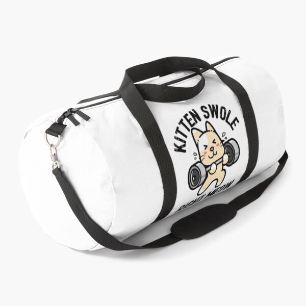 Kitten Swole Right Meow Funny Cat Gym Workout Pun Duffle Bag