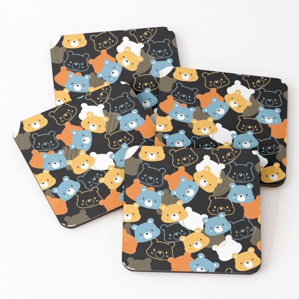 Item preview, Colorful Cartoon Bear Head Pattern Black Ver designed and sold by FlinArt.