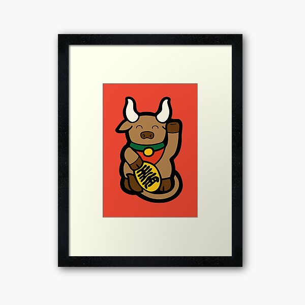 Lucky Chinese Year of the Ox Pattern Framed Art Print