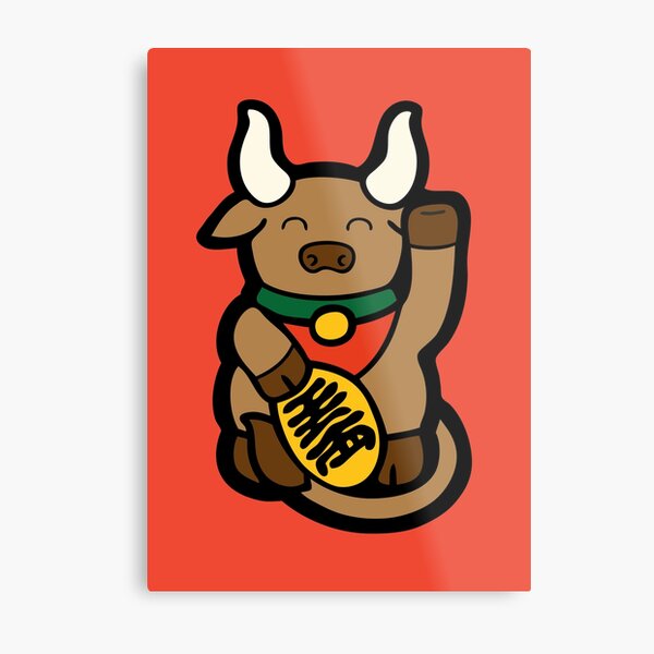Lucky Chinese Year of the Ox Pattern Metal Print