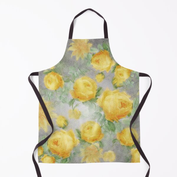 Item preview, Watercolor Vintage Sunshine Big Summertime Yellow Roses On Gray Stripes designed and sold by IZiets.
