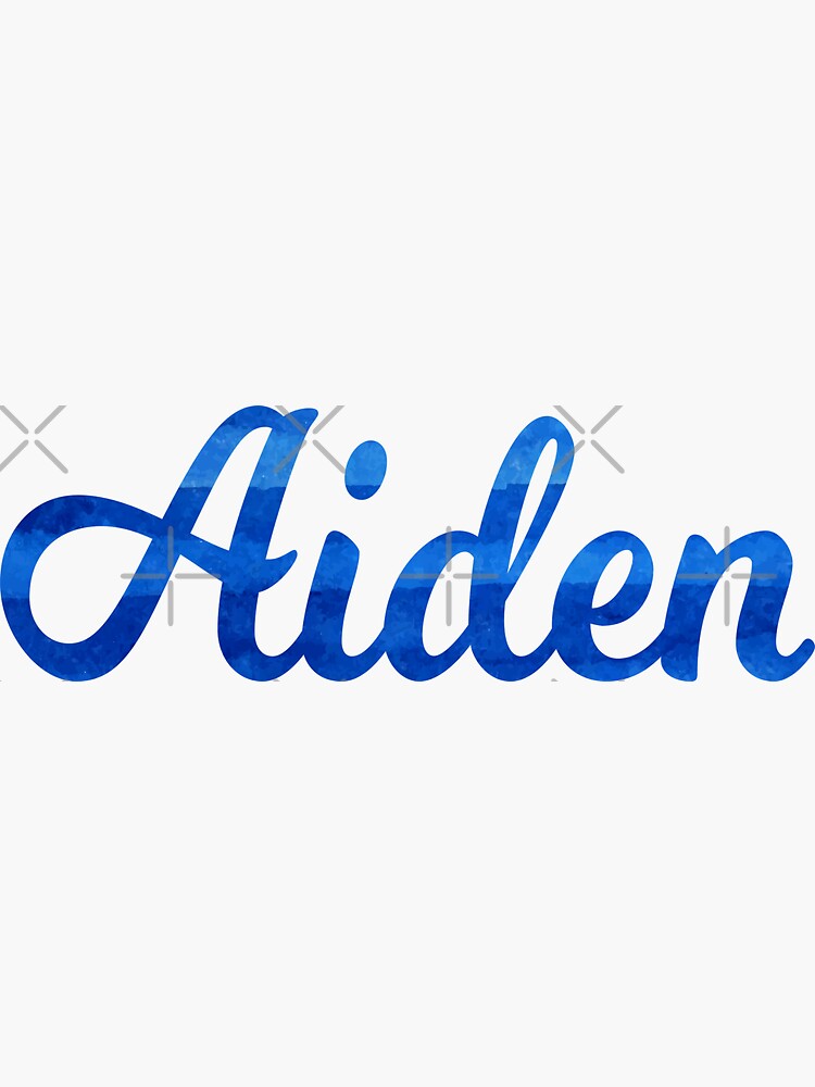 “Aiden boys name blue watercolor design” Sticker by ComicKitsch | Redbubble