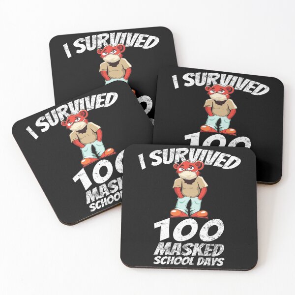 Item preview, I Survived 100 Masked School Days Masked Bear Gift designed and sold by leofel.