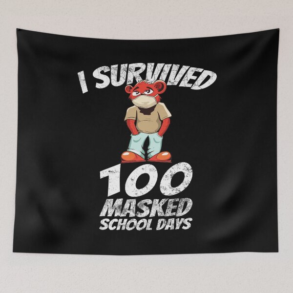 Item preview, I Survived 100 Masked School Days Masked Bear Gift designed and sold by leofel.