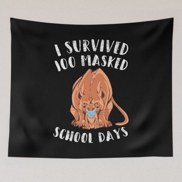 Item preview, I Survived 100 Masked School Days Masked Lion Gift designed and sold by leofel.