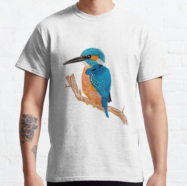 Colorful Kingfisher Bird on a Branch Classic T-Shirt