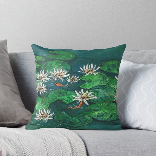 Item preview, Koi fish pond with lilypads and flowers designed and sold by Sarasicus.