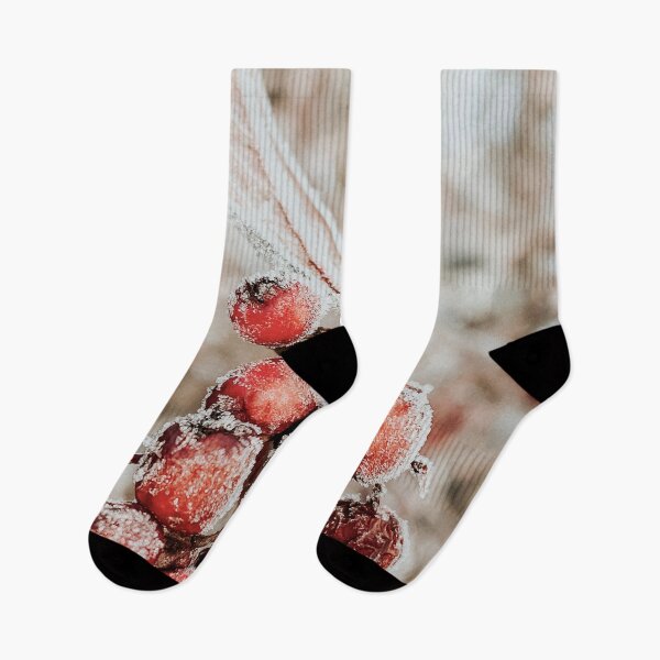 Item preview, Frost on red berries and leaves in the winter designed and sold by Melissa Peltenburg.