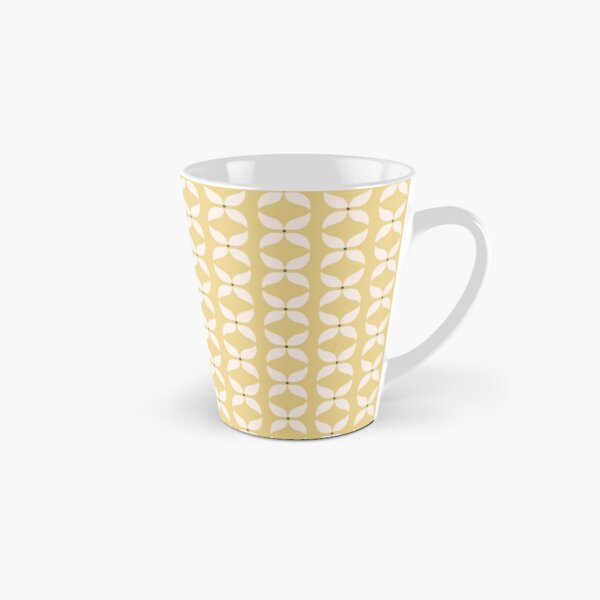 Cottagecore Yellow and White Geometric Flower Pattern Tall Mug