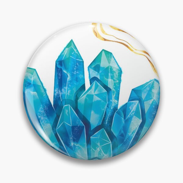 Item preview, Blue crystal cluster, watercolor crystals, quartz, blue quartz, geode, witch aesthetic, boho crystal, aesthetic crystal designed and sold by Anaïs Illustration.