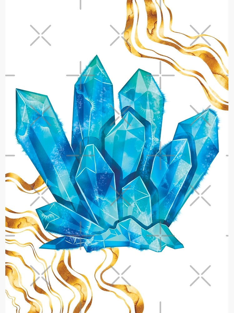 Blue crystal cluster, watercolor crystals, quartz, blue quartz