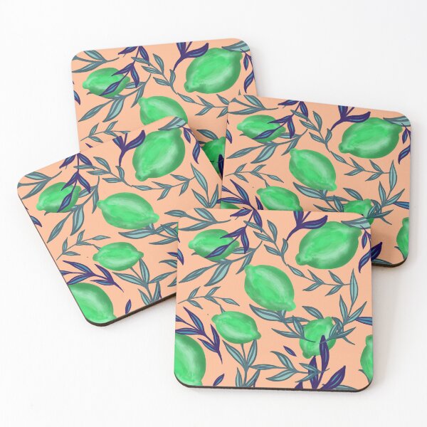 Item preview, Lime love, citrus fruit pattern designed and sold by MiniMoonArts.