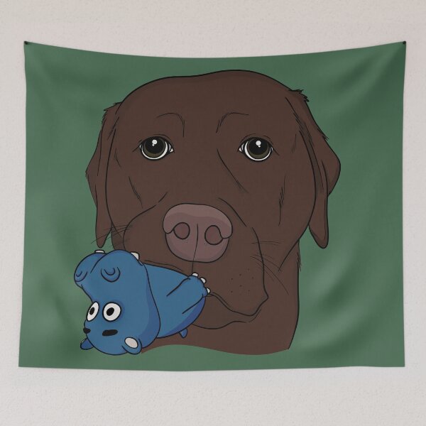 Item preview, Chocolate Lab with Hippo Toy  designed and sold by rmcbuckeye.