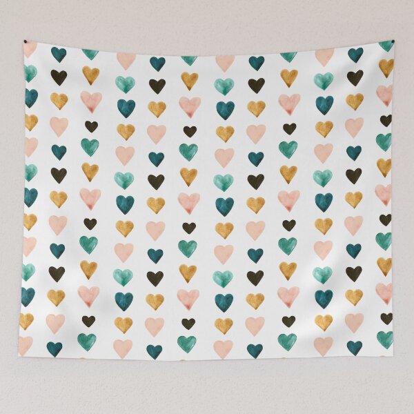 Item preview, Colorful Hearts, Watercolor Hearts, Retro, Multicolored hearts designed and sold by cateandrainn.