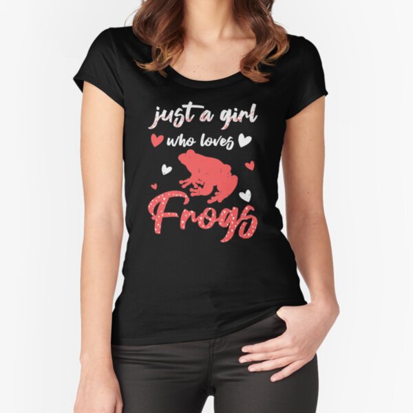 Just a girl who loves frogs amphibian lover silhouette artwork Fitted Scoop T-Shirt