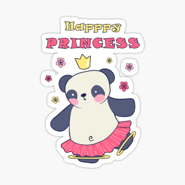 Panda glückliche Prinzessin Sticker