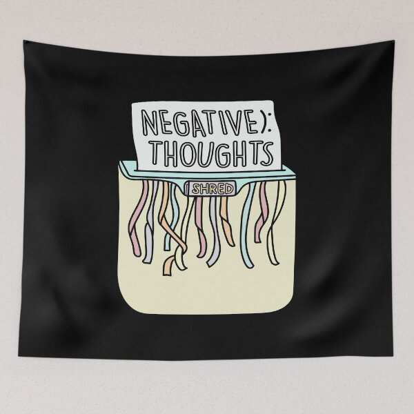 Item preview, Negative thoughts shredder art on black designed and sold by AznavourByKarin.