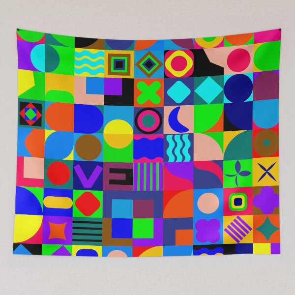 Item preview, Geometric Shapes Love Pattern Colorful designed and sold by OmmeDesigns.