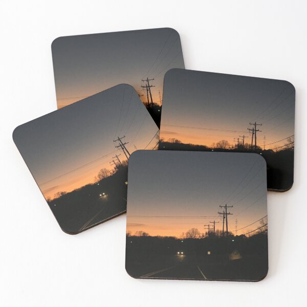 Item preview, Sky Aglow with Orange Haze over street view designed and sold by Taleta Hollis.
