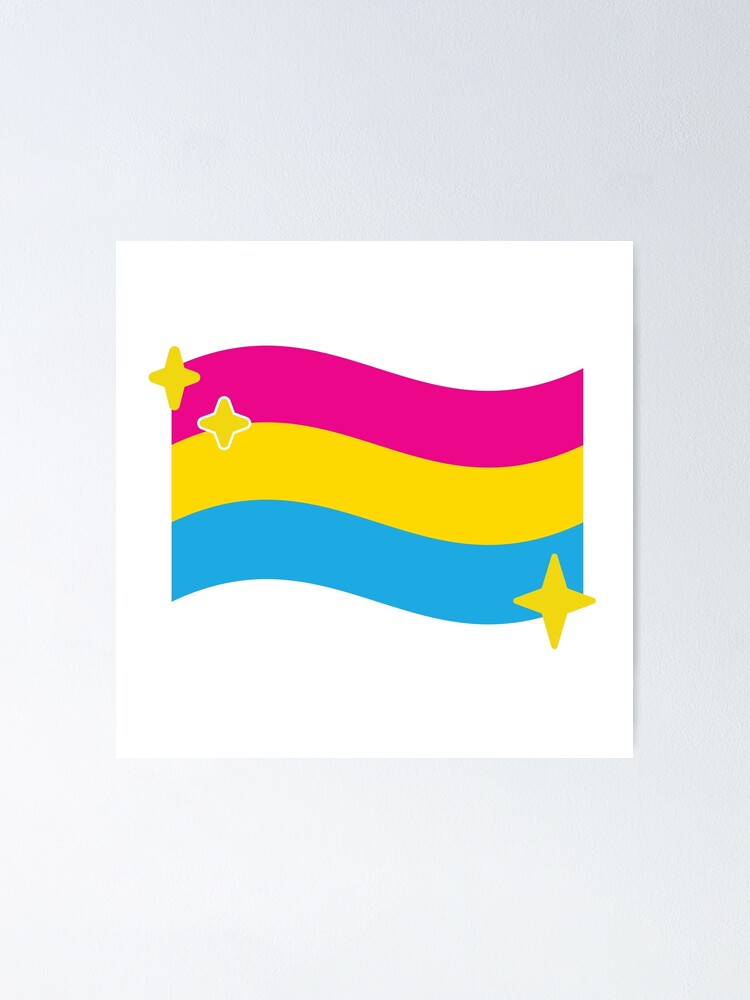 "Pansexual Pride Flag Sparkle Emoji" Poster by lavenderhearts Redbubble