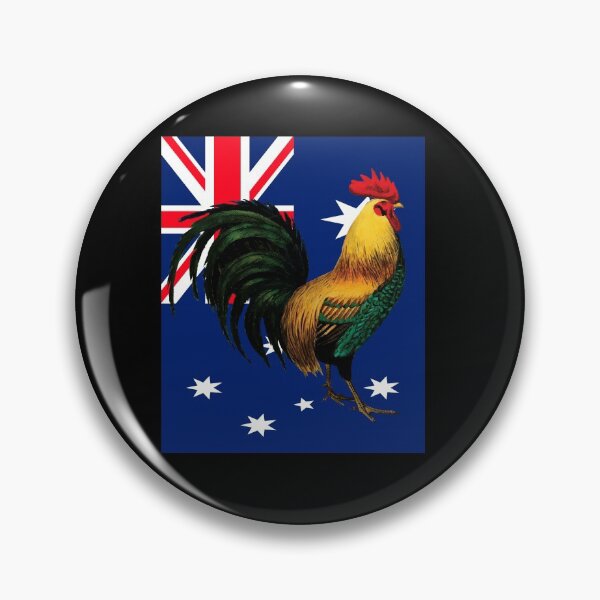 Item preview, Australian Flag Cock Fight Game Fowl designed and sold by Rustic Valley Studio.