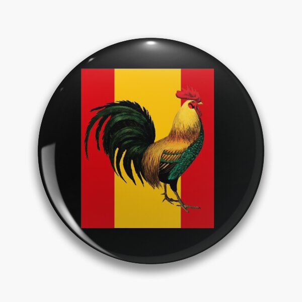 Item preview, Spain Spanish Flag Cock Fight Game Fowl designed and sold by Rustic Valley Studio.