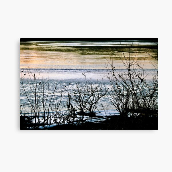 Winter Lake Sunset Canvas Print