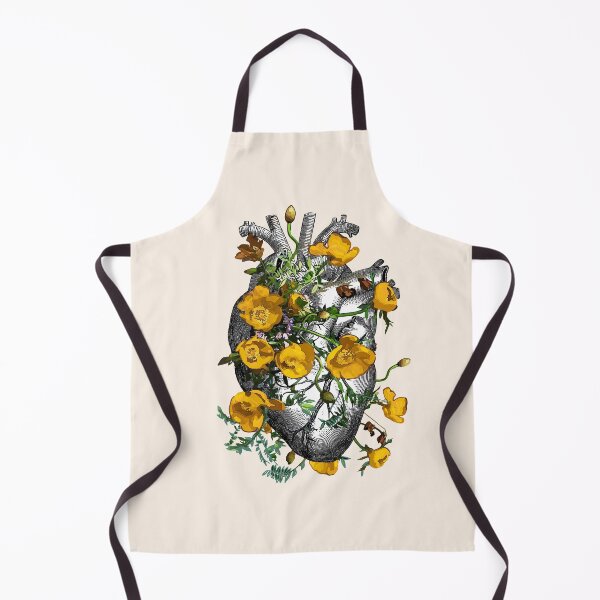 Item preview, Floral Human heart with yellow anemones, vintage effect designed and sold by Collagedream.