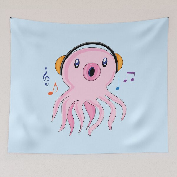 Item preview, Musical Octopus Wearing Headphones designed and sold by STUDIO-72.