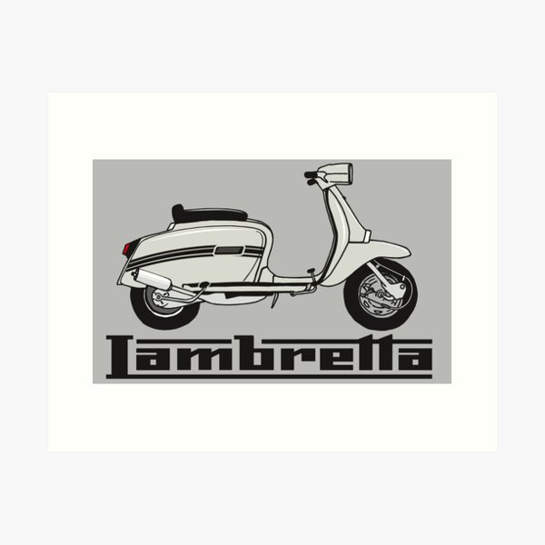 Lambretta GP - Scooterist / 60s Retro Mod Design with logo Art Print