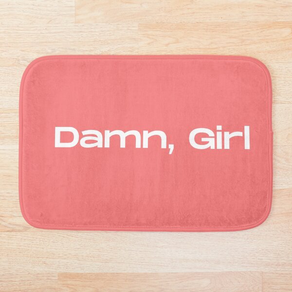 Item preview, Damn Girl Pink Bath Rug designed and sold by ink-kitchen.